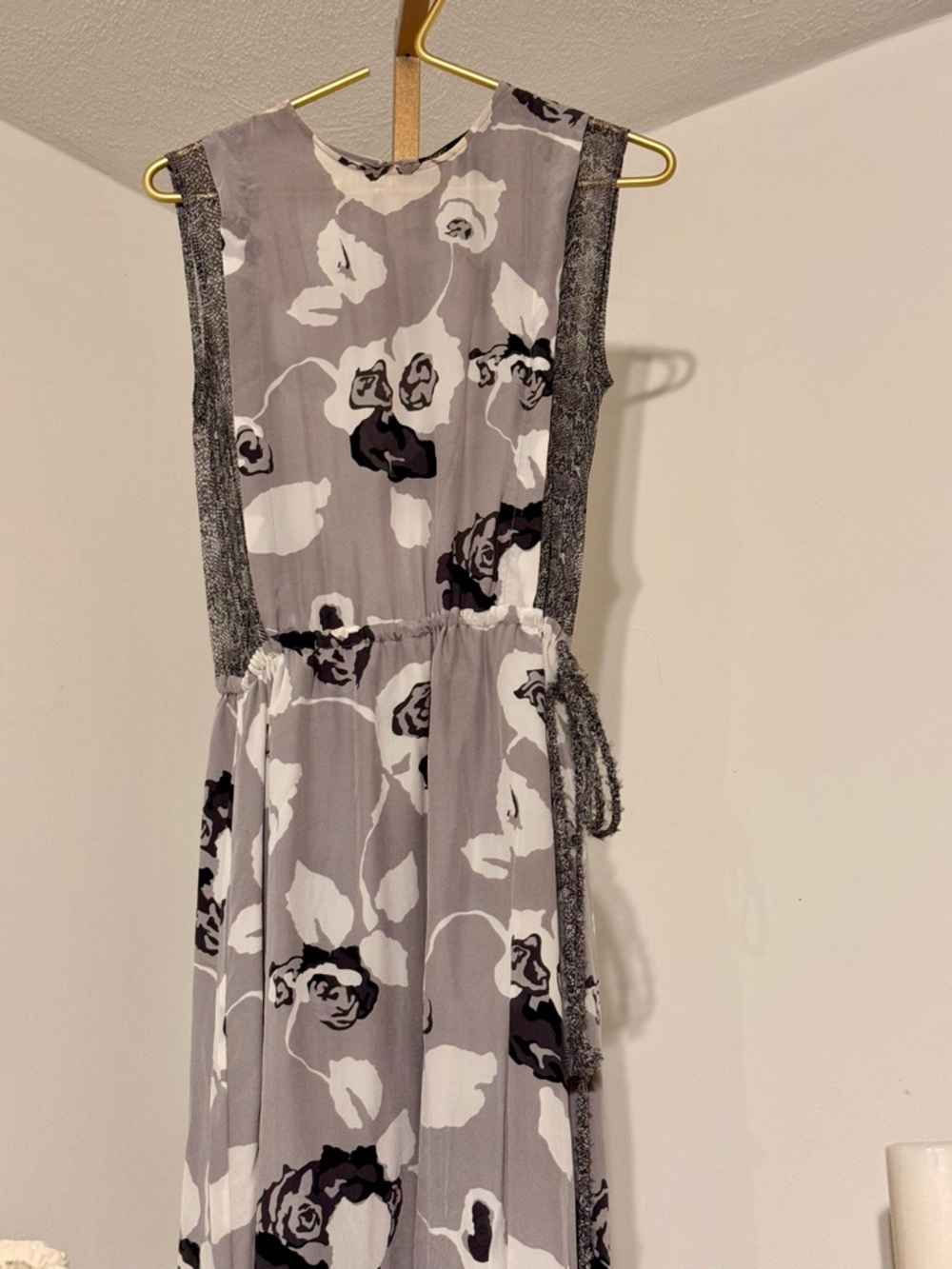 Winter Kate Gray and Black Floral Maxi Dress - Picture 4 of 12